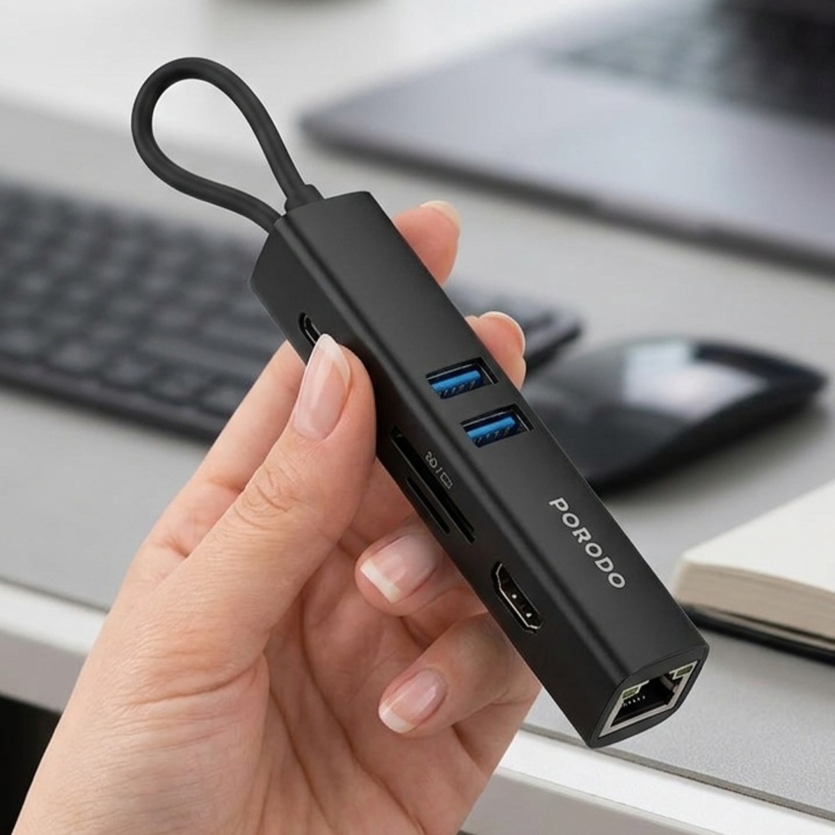 Porodo Multi Port USB Hub 8 in 1
