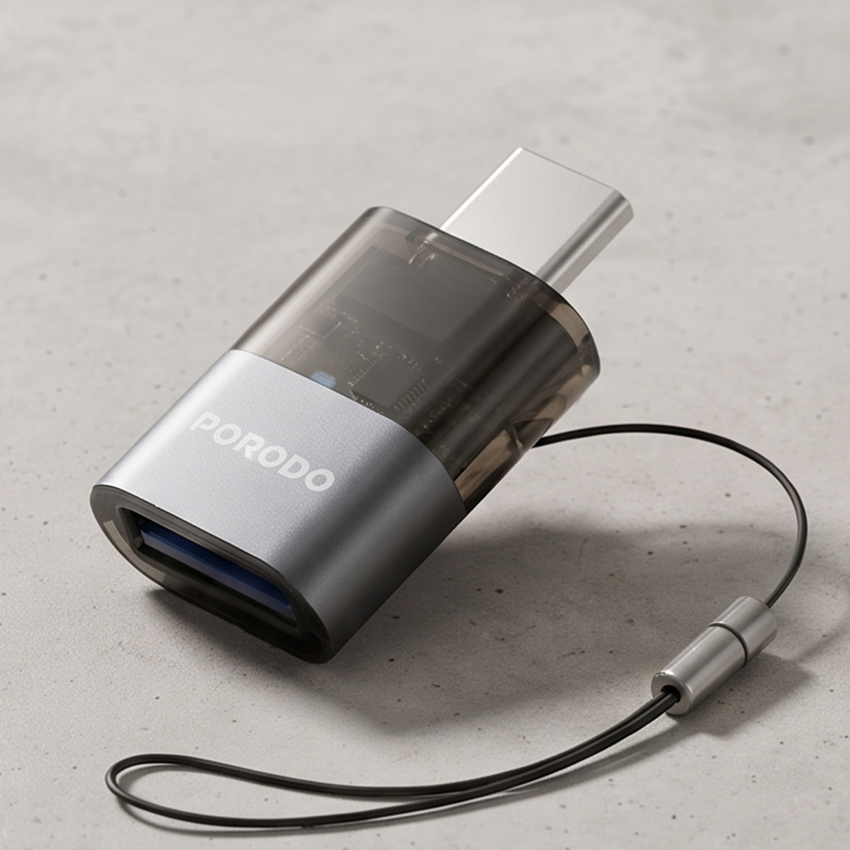 Porodo USB A To Type C Grey