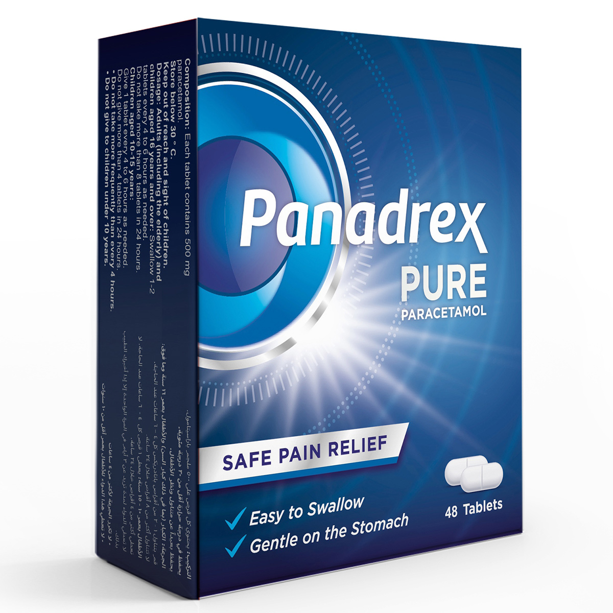 Panadrex Pure Paractamol 48 Tablets 500mg