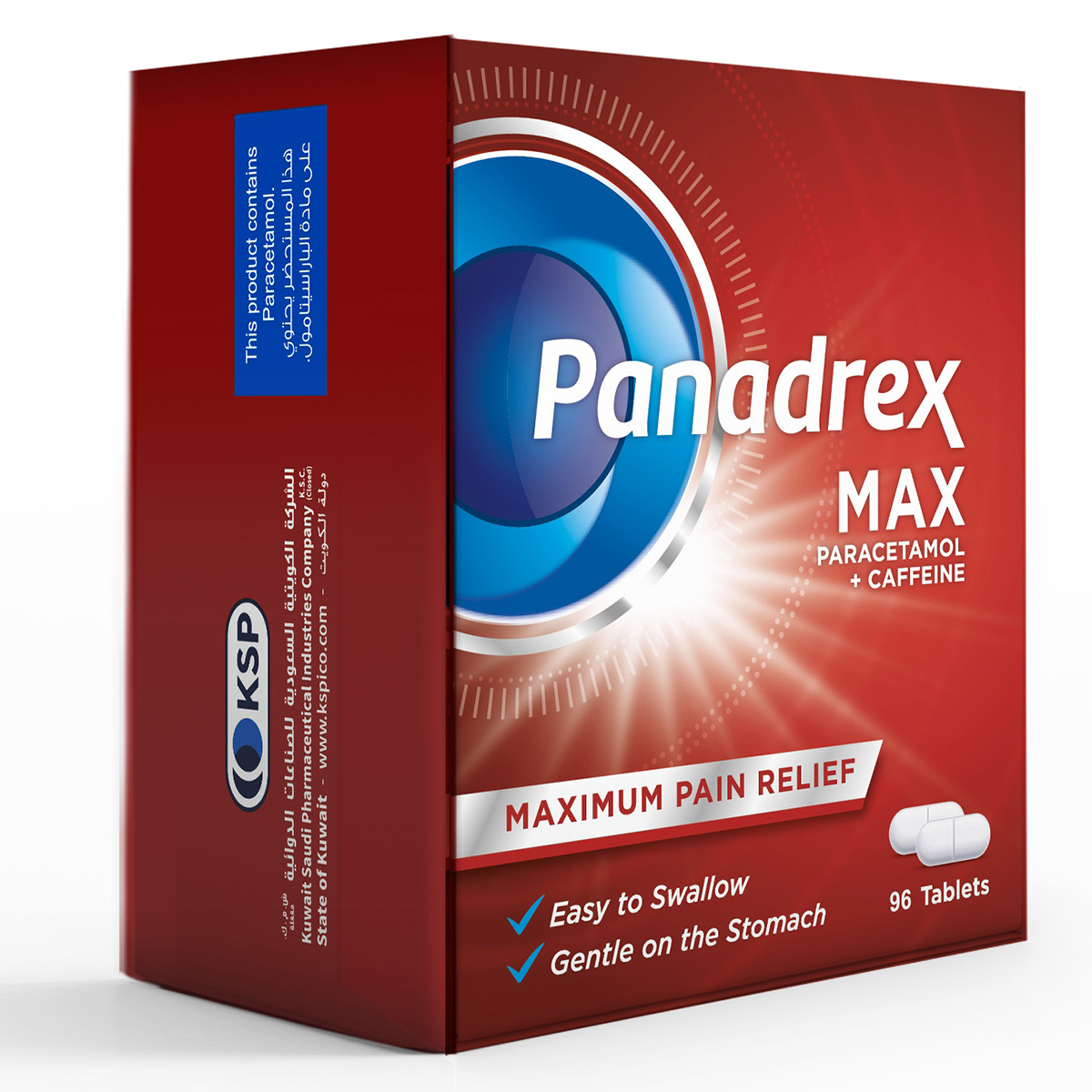 Panadrex Max Paracetamol Plus Caffeine 96 Tablets 500mg