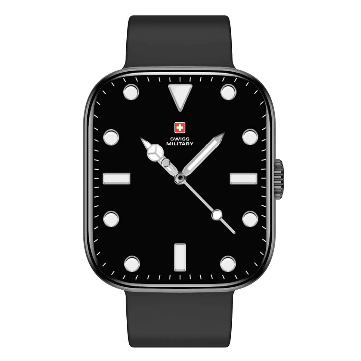 Swiss Military Smartwatch ALPS4 With Black Silicon Strap (1.75 Inch Amoled Display, BT Calling, Health Monitor, IP67, 1 Week Battery)