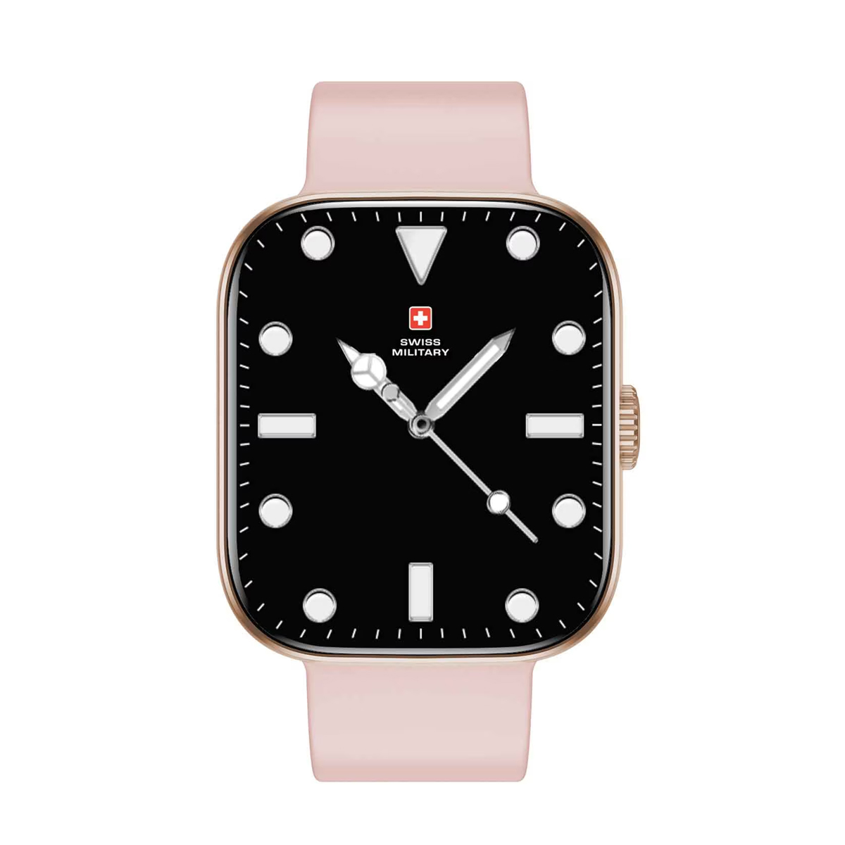 Swiss Military Smartwatch ALPS4 With Pink Silicon Strap (1.75 Inch Amoled Display, BT Calling, Health Monitor, IP67, 1 Week Battery)