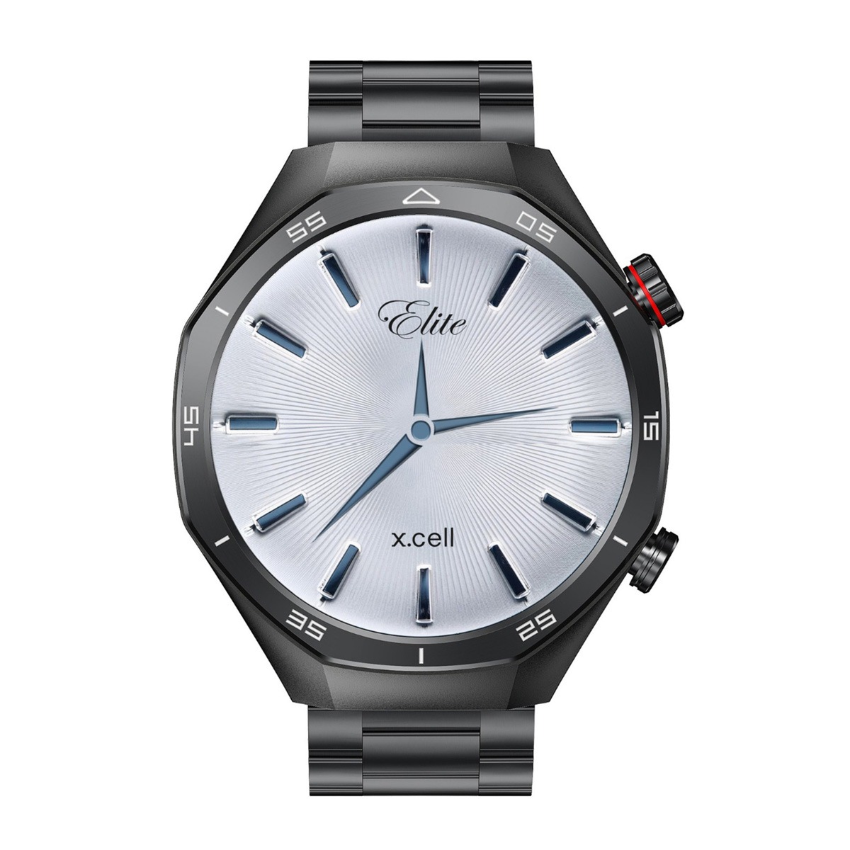 X.Cell Smart Watch Elite 7 With Black Steel Strap (1.52 Inch HD Screen, BT Calling, Health Monitor, IP67, 1 Week Battery)