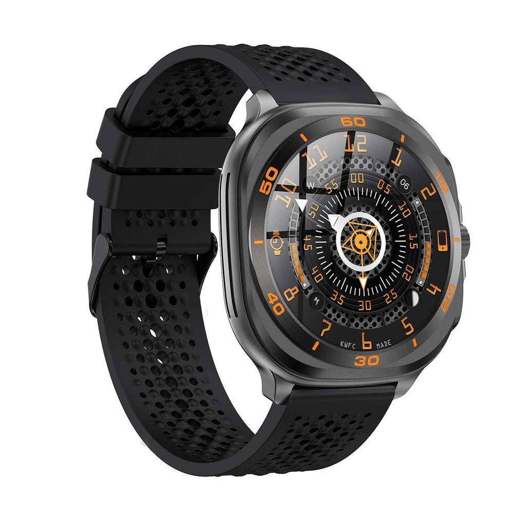 Swiss Military Smartwatch With Black Silicon Strap DOM7 (1.43 Inch Amoled Display, BT Calling, Health Monitor, IP67, 1 Week Battery)