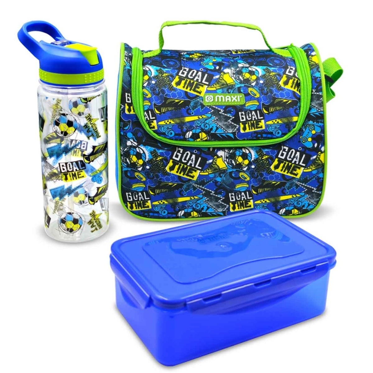 Maxi Lunch Bag With Container & Bottle Set Blue