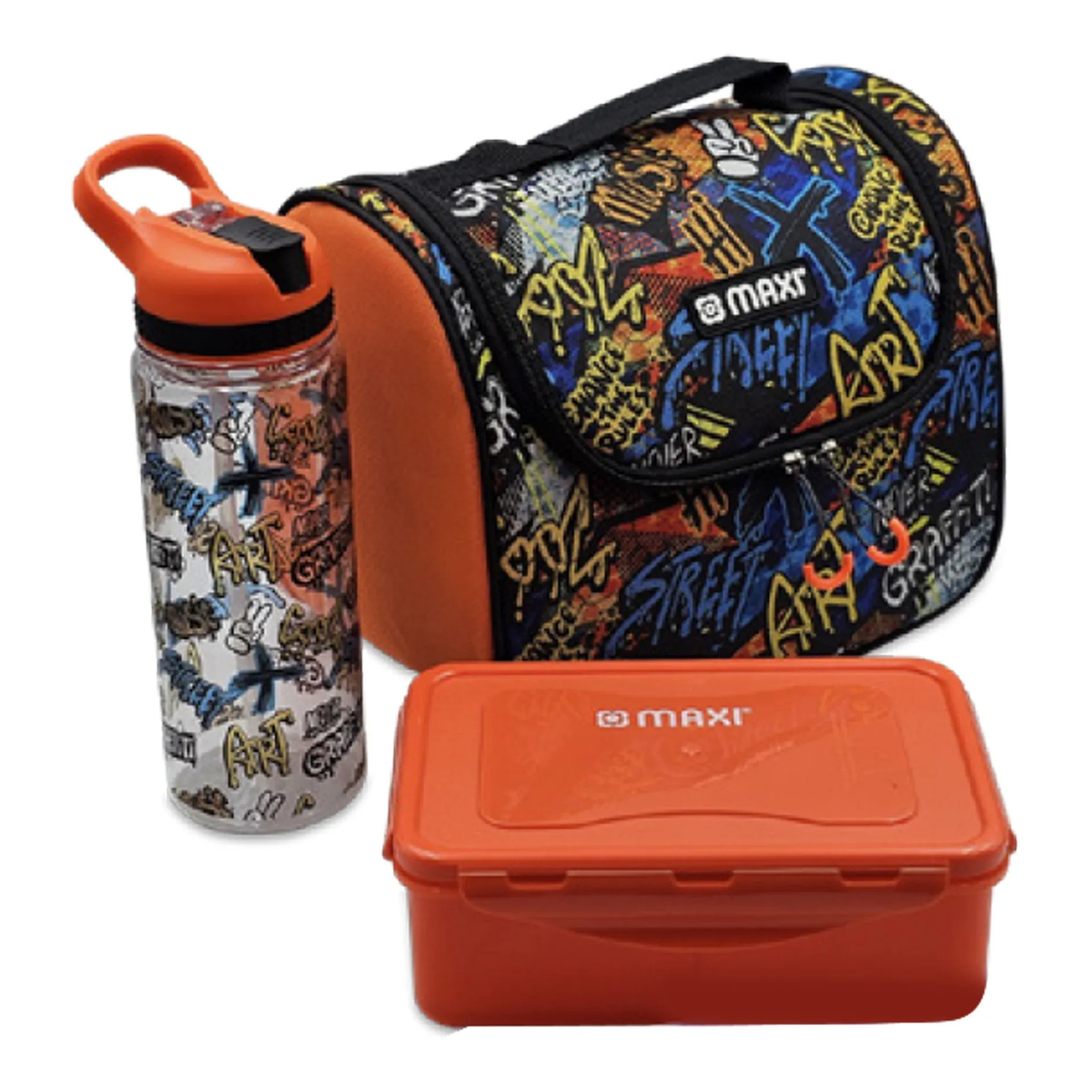 Maxi Lunch Bag With Container & Bottle Set Orange