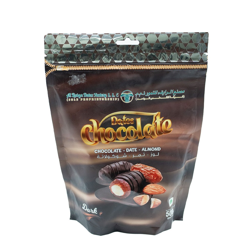 Al Raiqa Dates Chocolate Almond Dark 500g