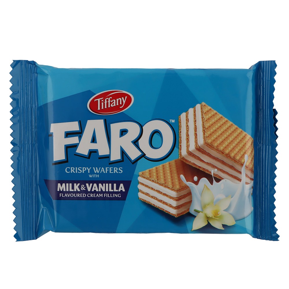 Tiffany Faro Crispy Wafers Milk And Avanilla Flavour 40g