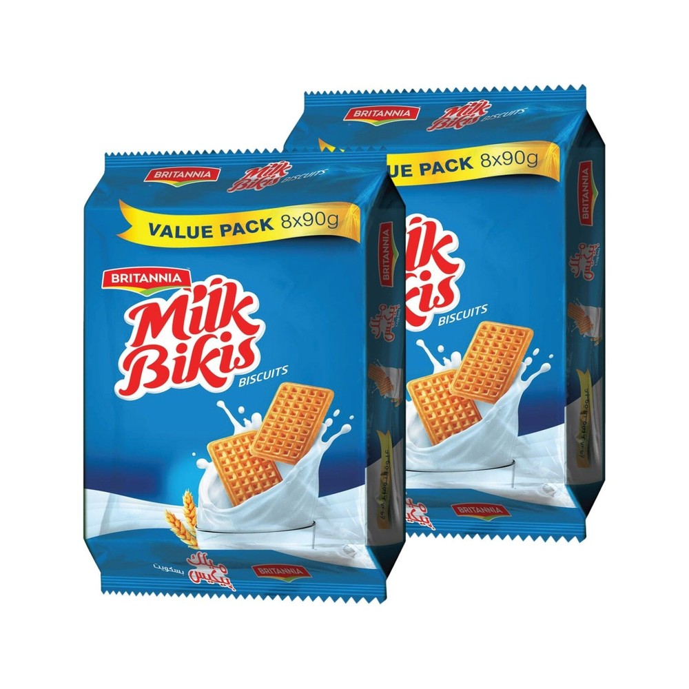 Britannia Milk Bikis Biscuits 8x90g