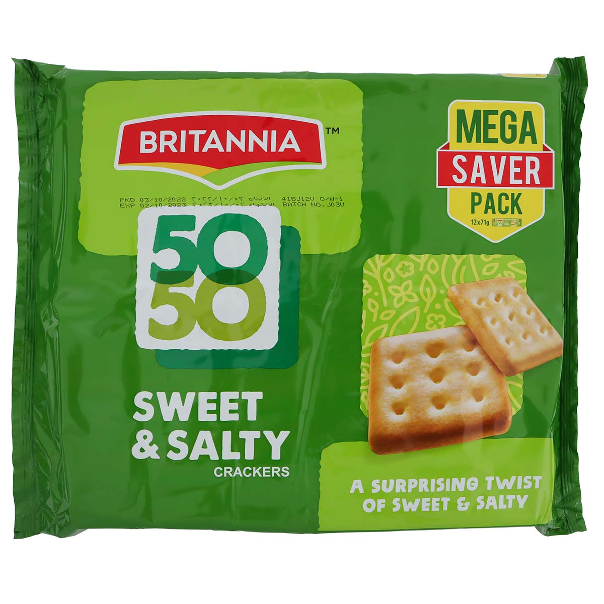 Britannia 50-50 Sweet & Salty Crackers 12x71g
