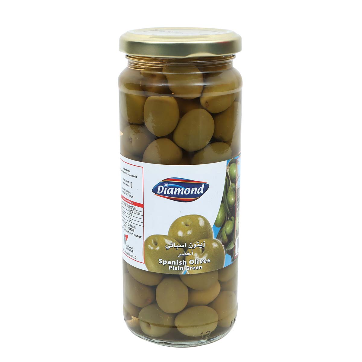 Diamond Spanish Plain Green Olives 198g