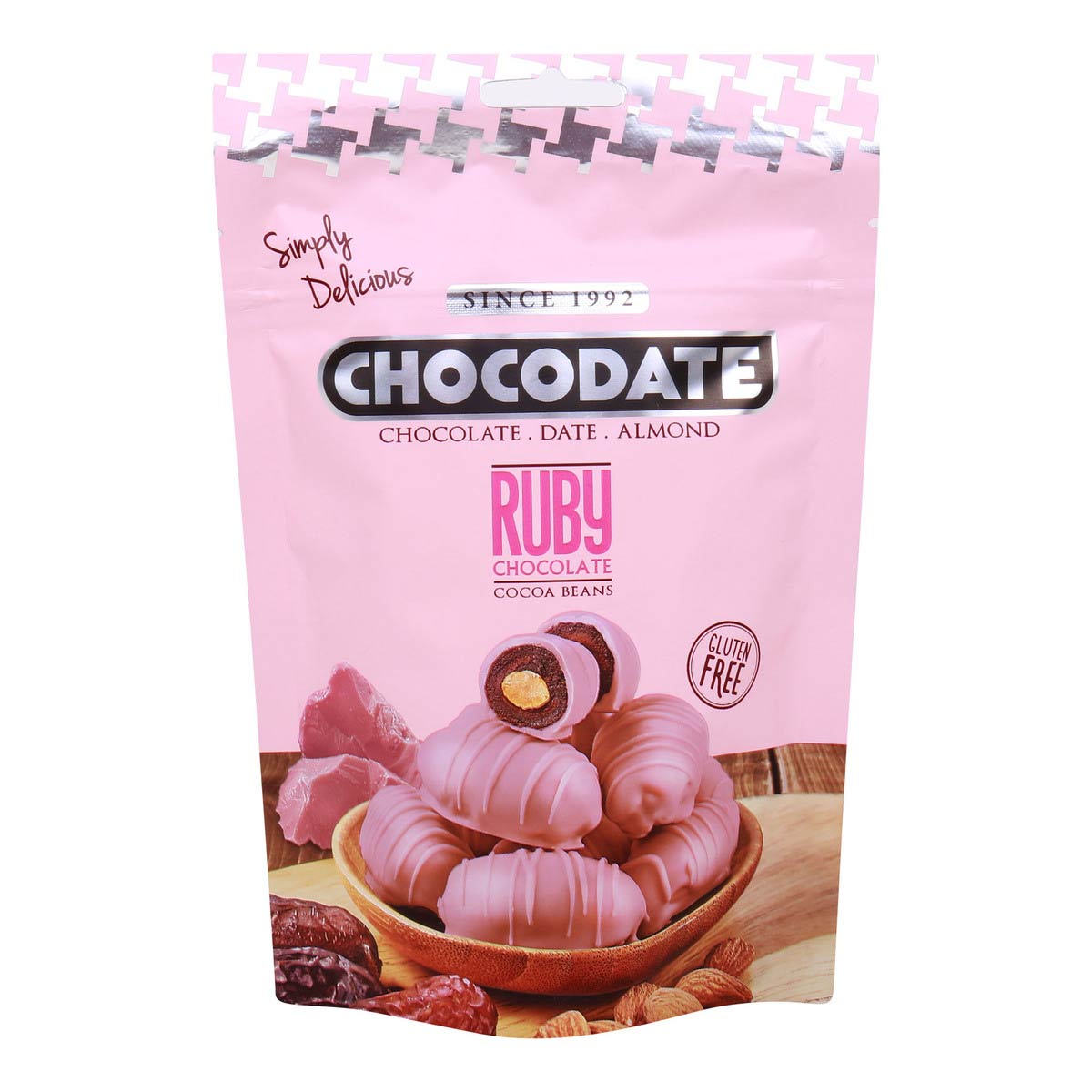 Chocodate Ruby Chocolate Cocoa Beans 90g