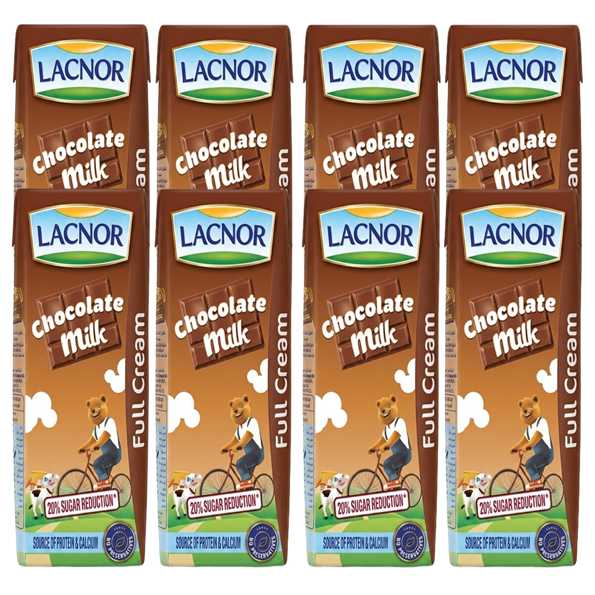 Lacnor Full Cream Chocolate Milk 8x180ml