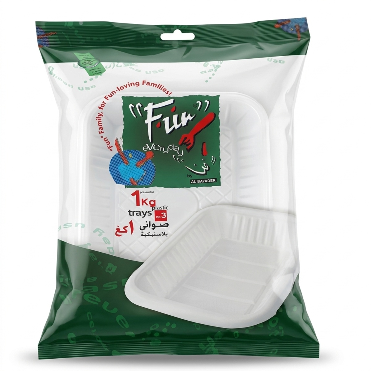 Fun Everyday Plastic Rectangle Tray Number 3 1kg