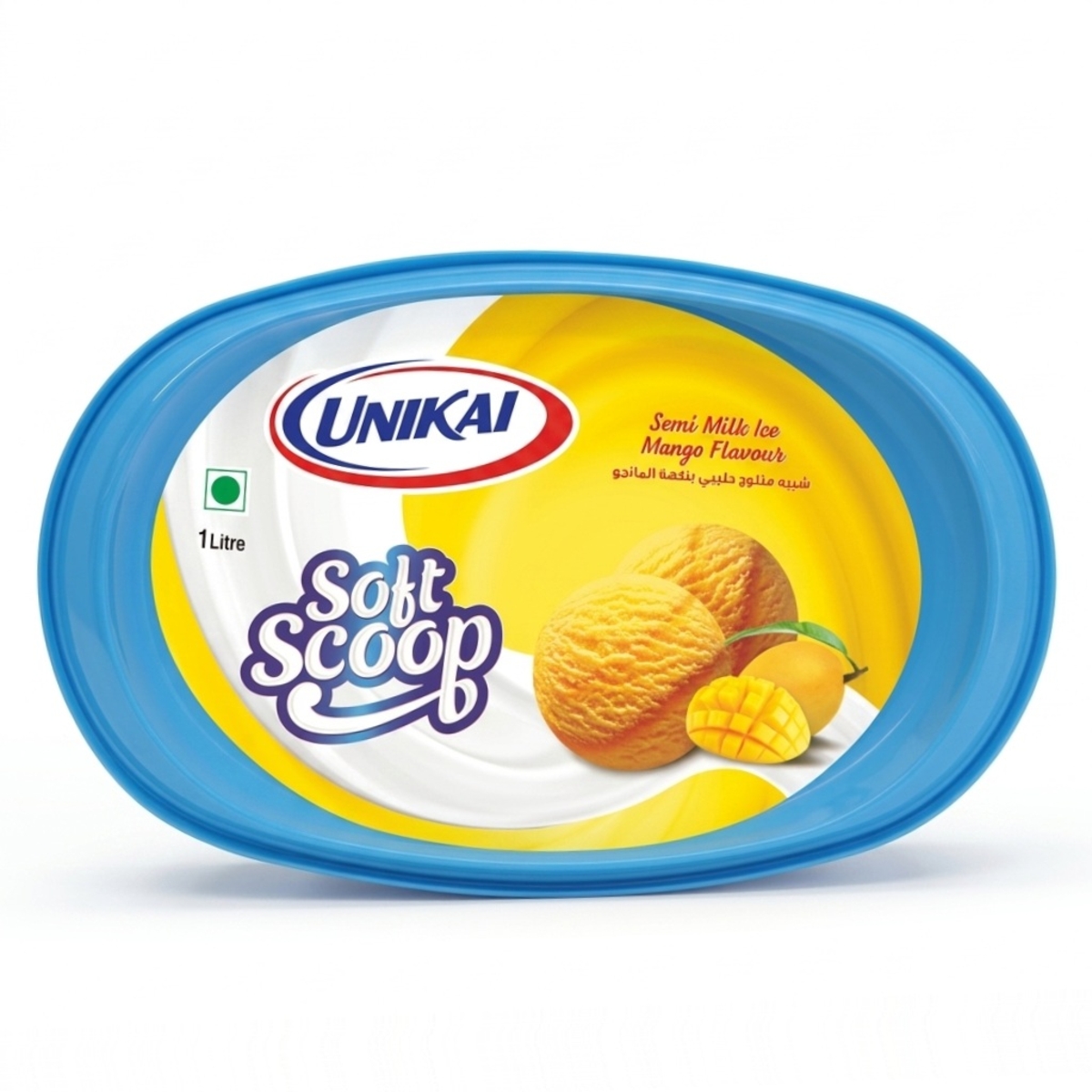 Unikai Soft Scoop Semi Milk Ice Mango Flavour 1L