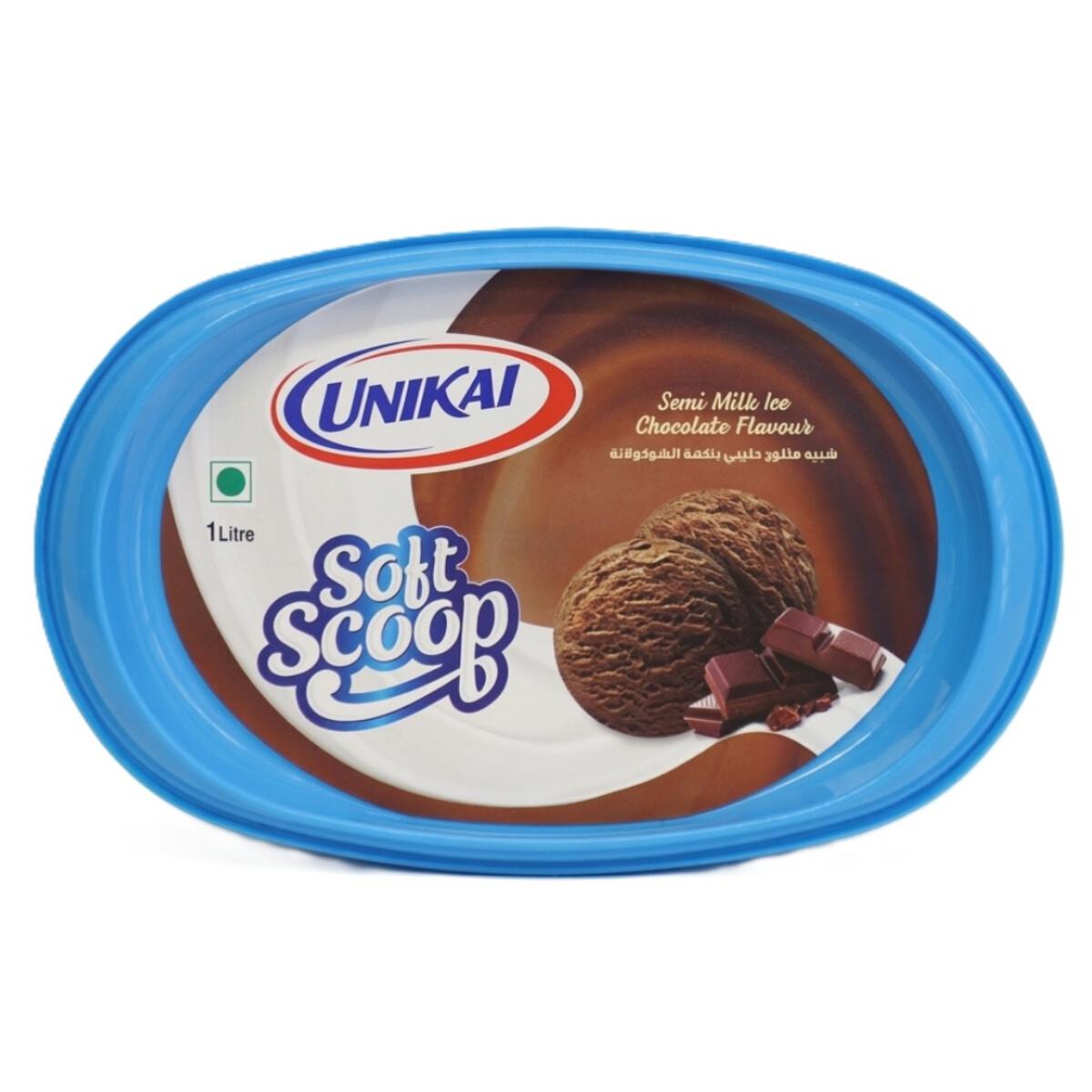 Unikai Soft Scoop Semi Milk Ice Chocolatelate Flavour 1L