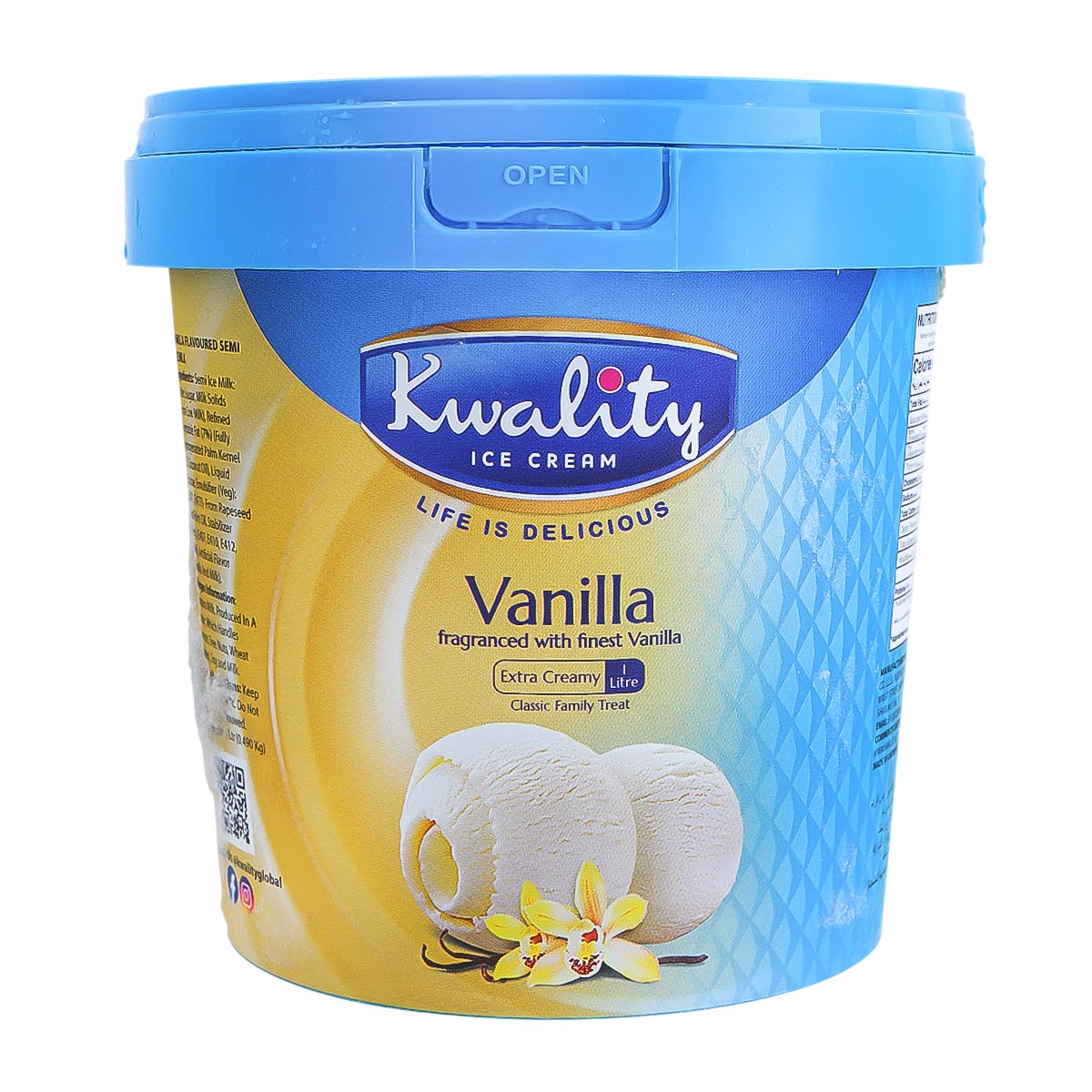 Kwality Ice Cream Tub Vanilla 1L
