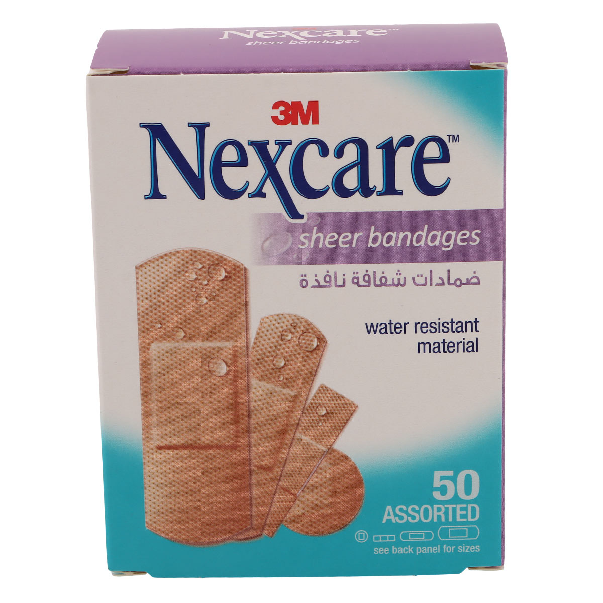 Nexcare Sheer Bandages Water Resistant 50 Assorted Strips