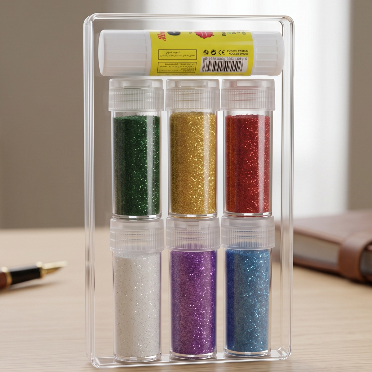 Miss Euza 1 Piece Gule & 6 Color Glitter Pack