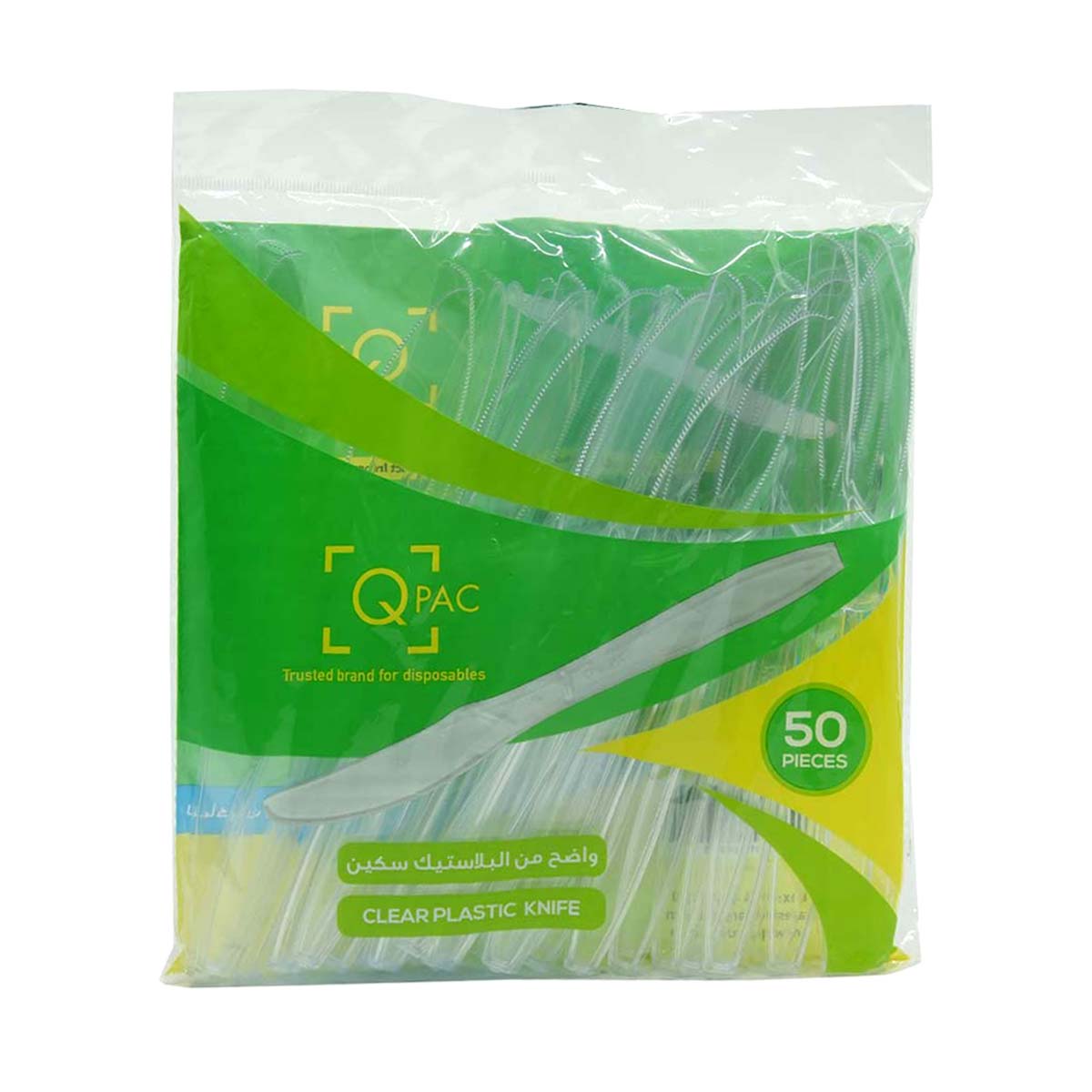 Q Pac Plastic Knife Clear 50 Pcs