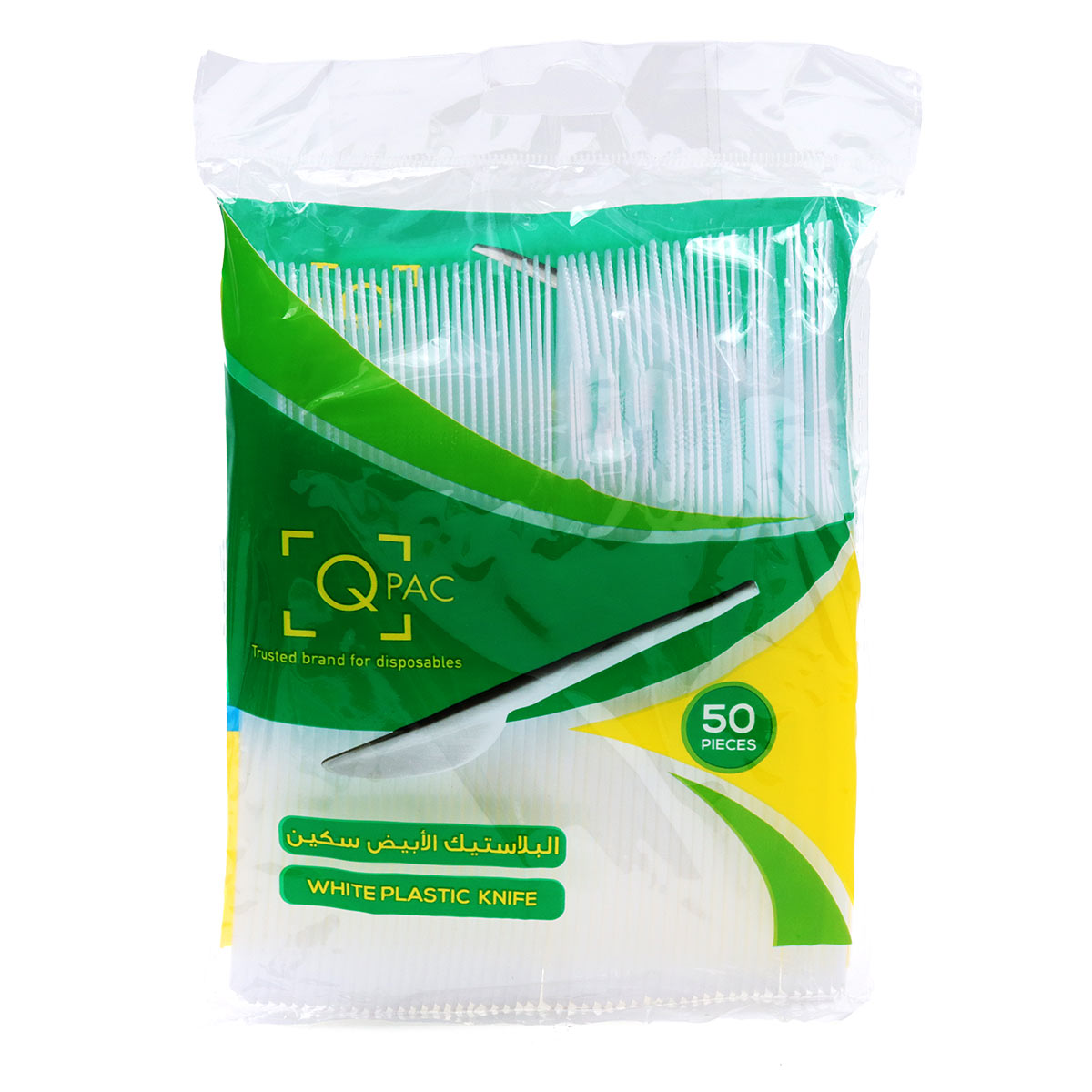 Qpac White Plastic Knife 50 pieces pack