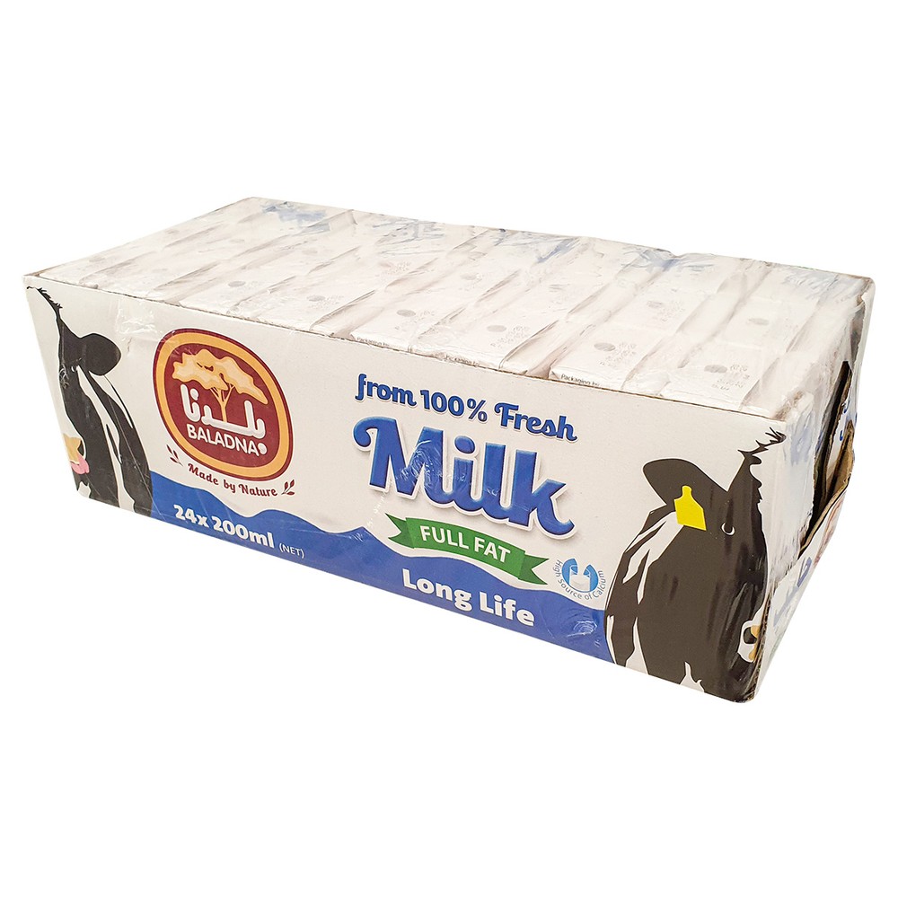 Baladna Long Life Milk Full Fat 24x200ml