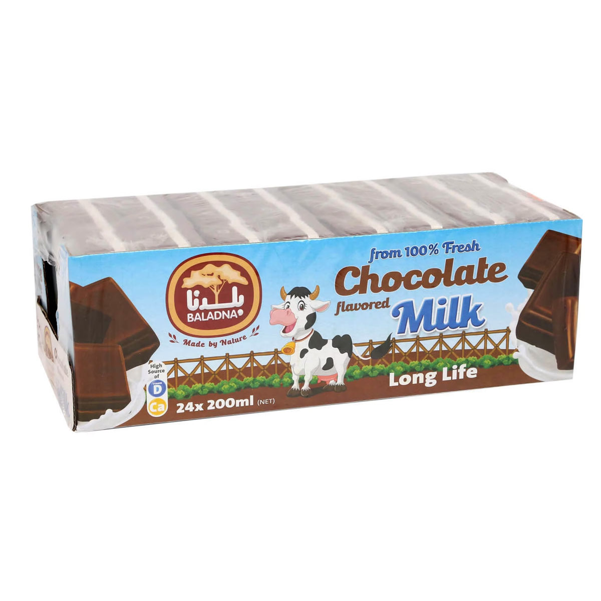 Baladna Long Life Chocolate Flavored Milk 24x200ml