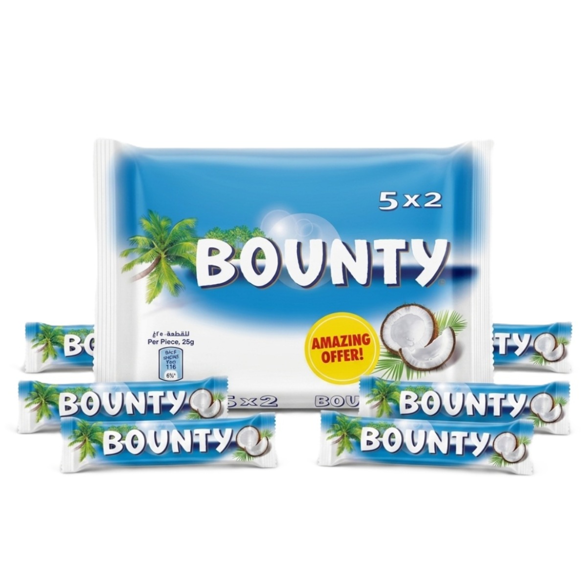 Bounty Chocolate Bars 5 x 2 x 25g