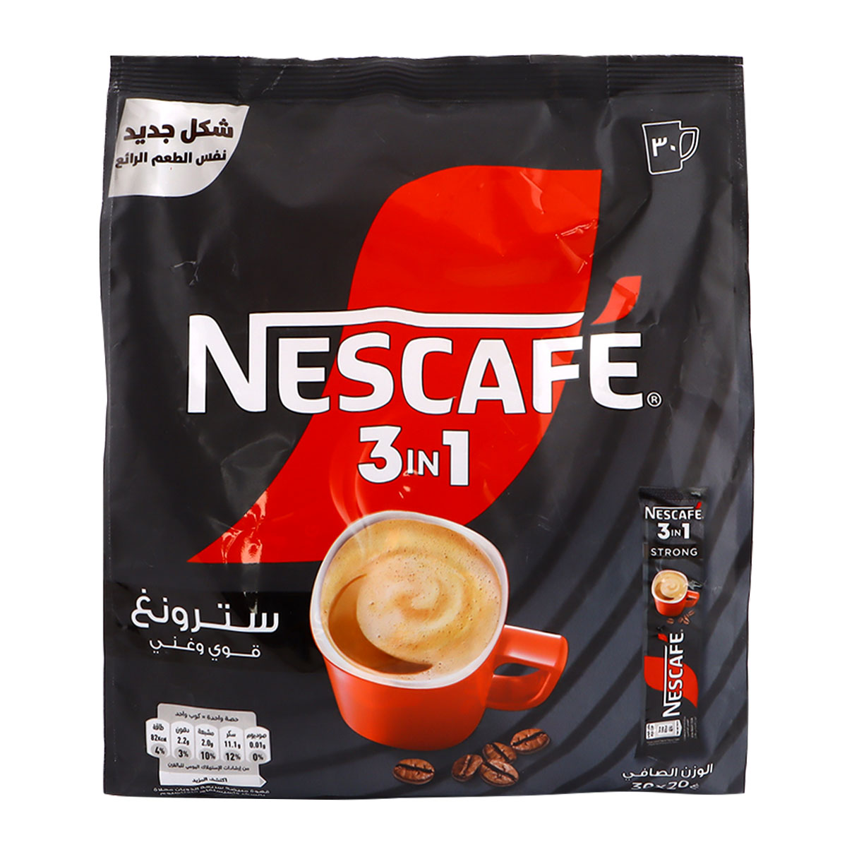 Nescafe 3 in 1 Instant Strong Coffee Sachets 30x20g