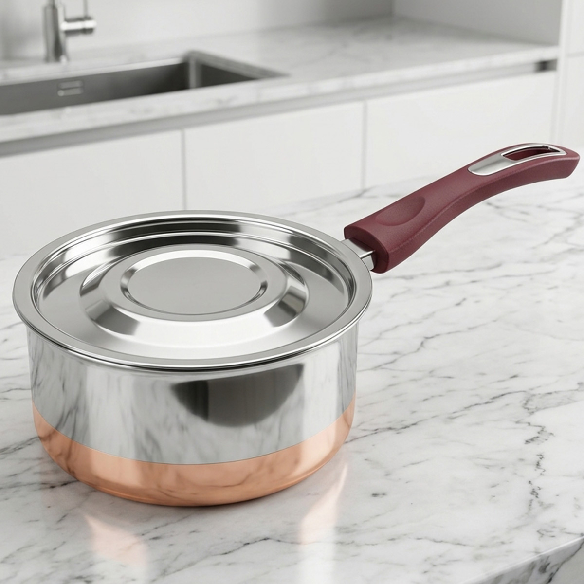 Copper Bottom Stainless Steel Saucepan