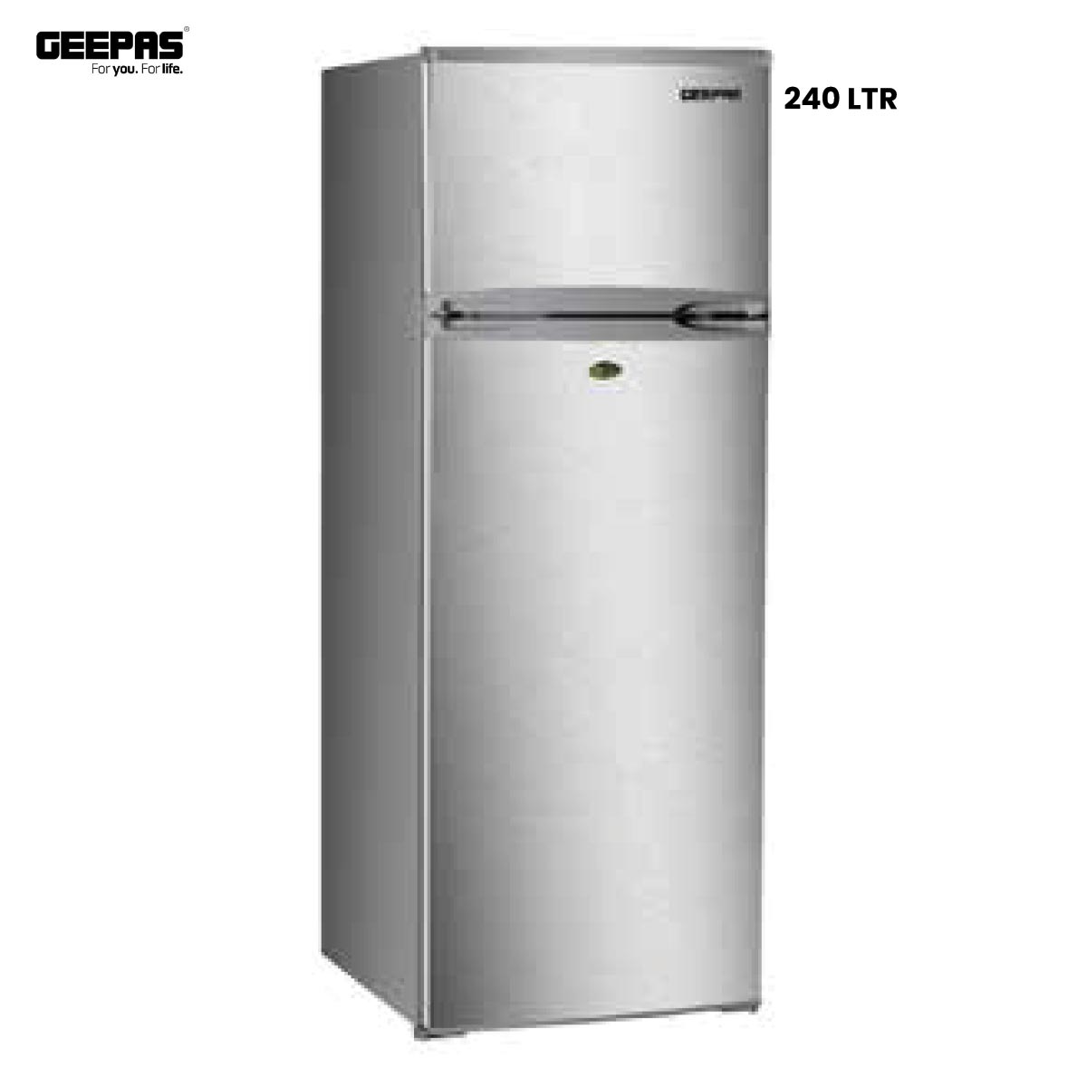 Geepas Refrigerator Double Door  240 Ltr- GRF2400SXE