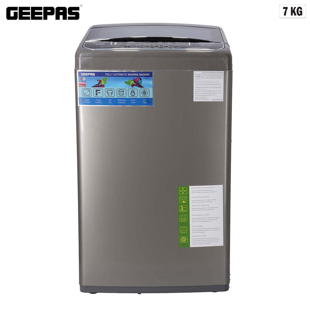 Geepas Auto Wmachine Top Ld 7K