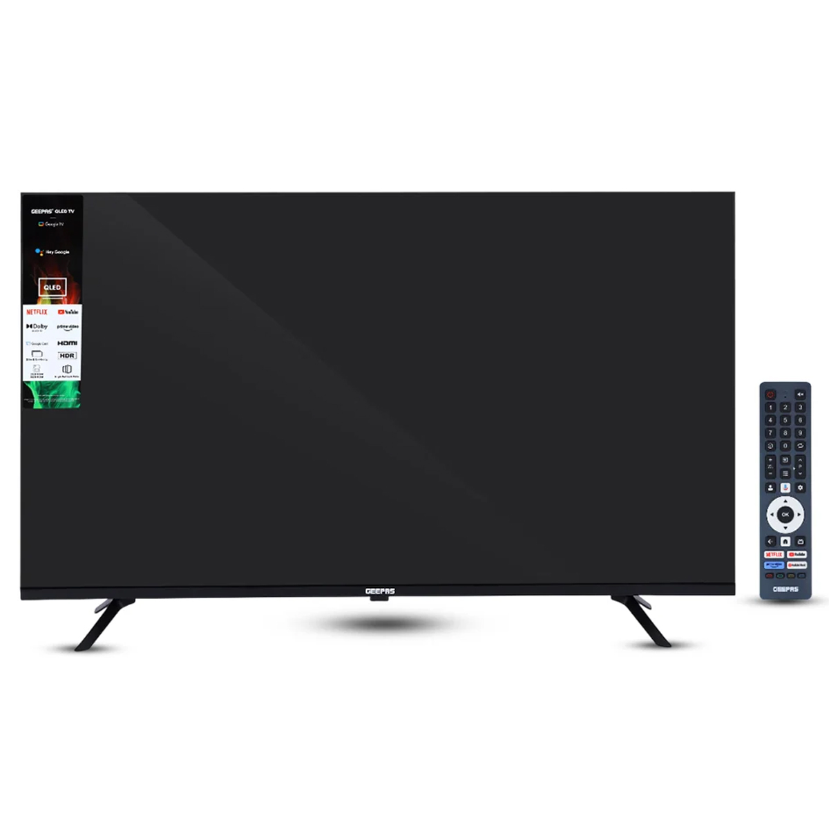 Geepas 55 Inch 4K UHD QLED TV Powered By Google OS GLED5505GTQLD