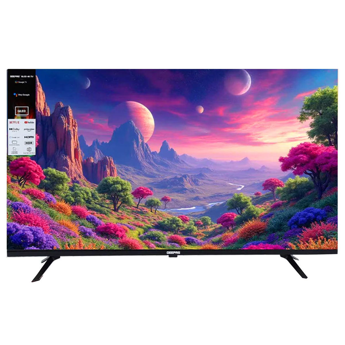 Geepas 65 Inch 4K UHD QLED TV Powered By Google OS GLED6565GTQLD