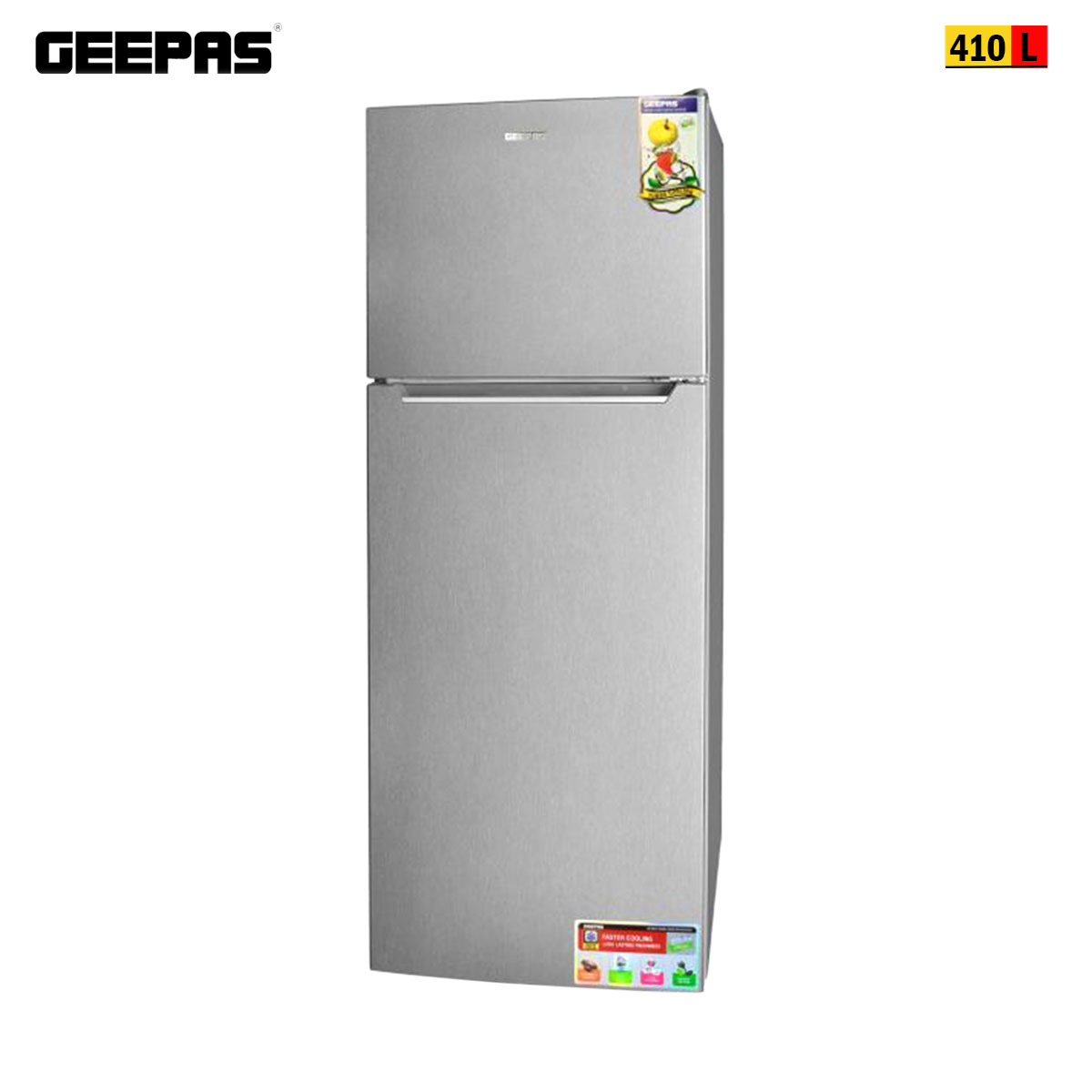 ثلاجة جيباس ببابين سعة 410 لتر - GRF4120SSXN | أجهزة المطبخ | ثلاجات