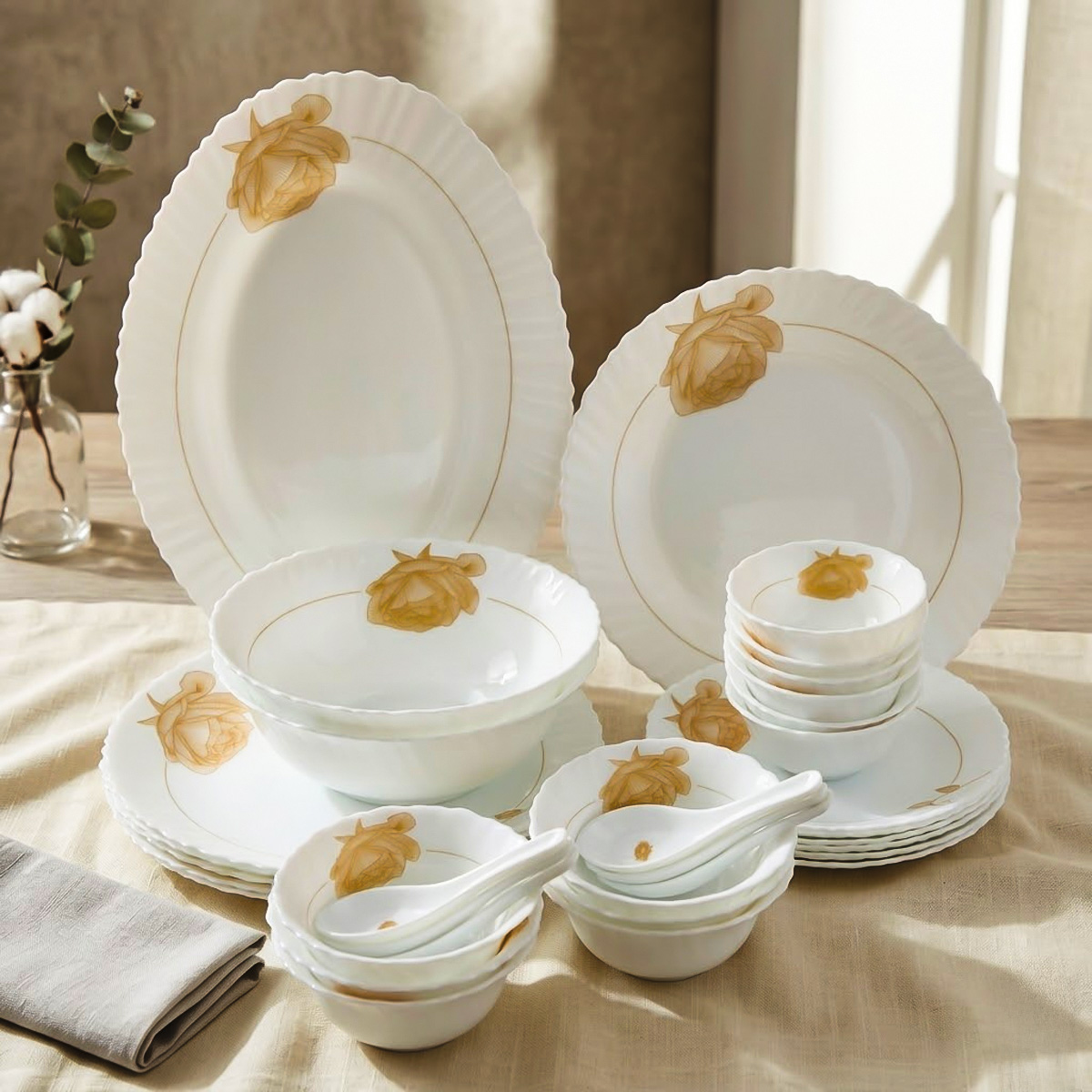 Dinnerware Set 33 Piece Floral Design