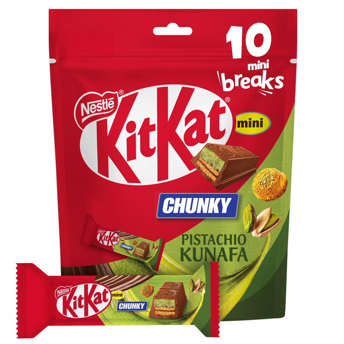Nestle Kitkat Chunky Mini Kunafa Pistachio 166g