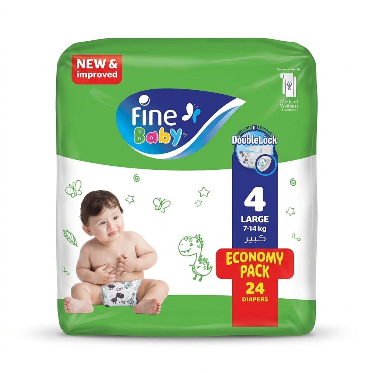 Fine Baby Diapers Large For 7-14 Kg 1x24 Diapers