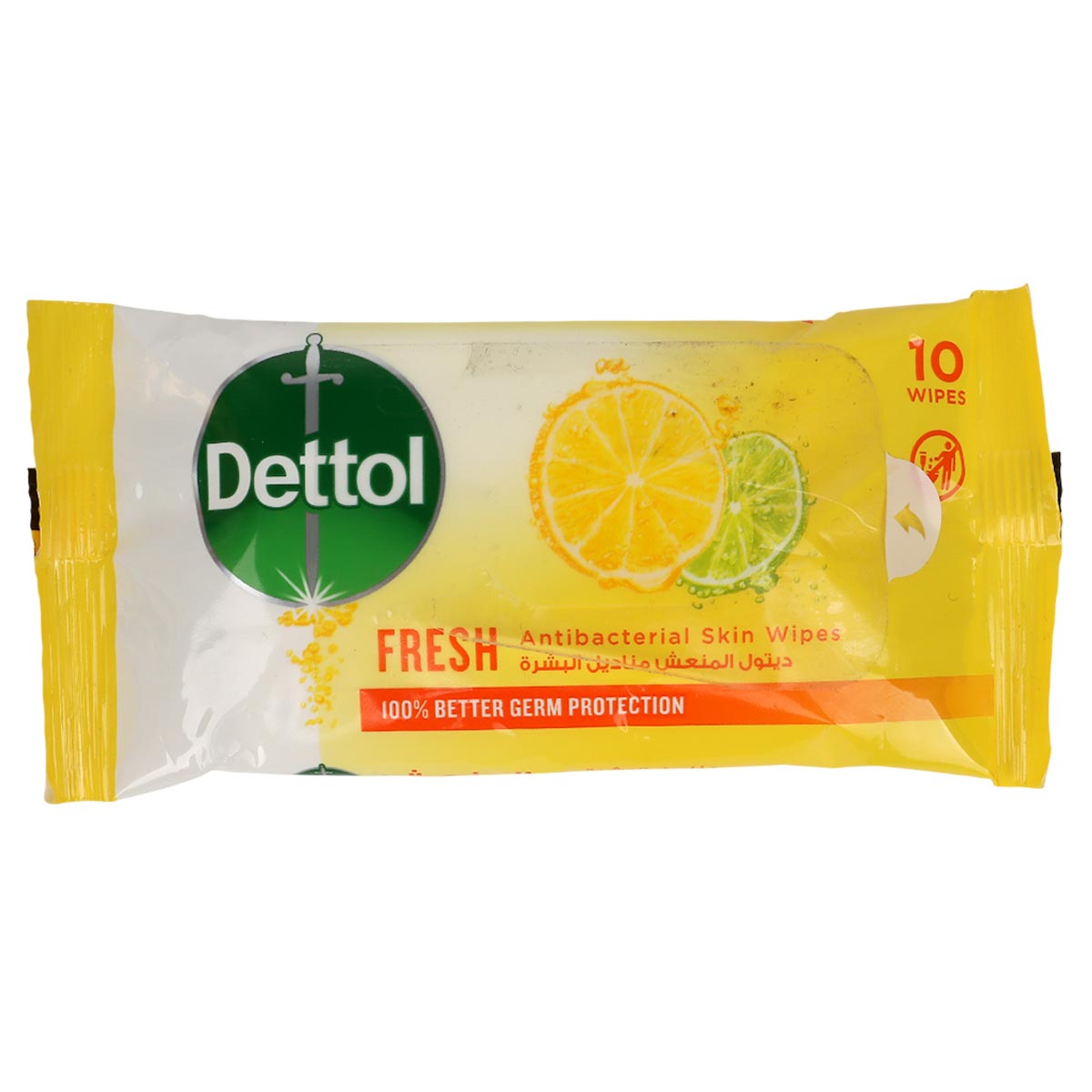 Dettol Antibacterial Skin Wipes Lemon 10 Wipes