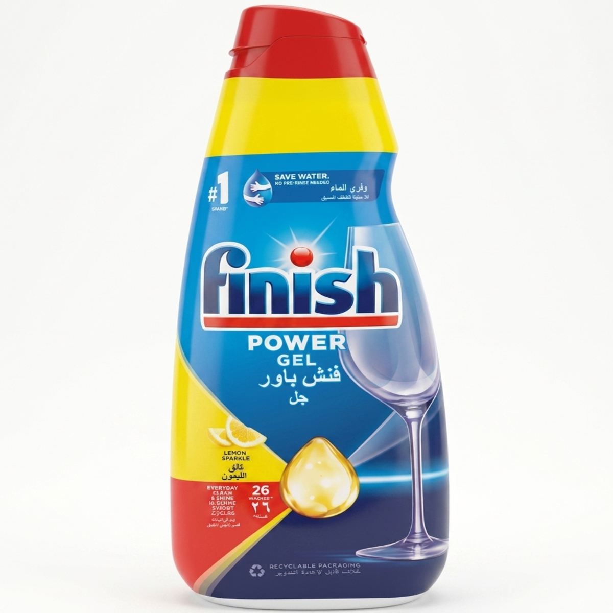 Finish Power Gel Automatic Dishwasher Lemon 650ml