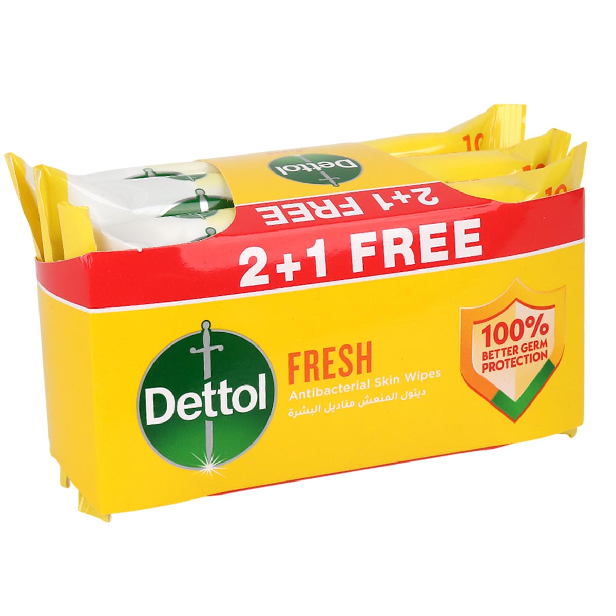 Dettol Antibacterial Skin Wipes Fresh 3 Pack