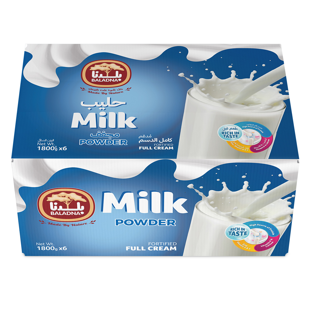 Baladna Whole Milk Powder Tin 1.8kg x 6 Pieces