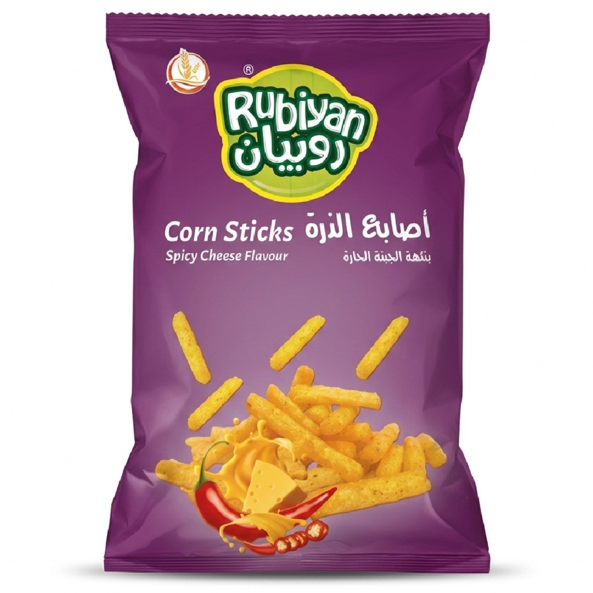 Rubiyan Corn Sticks Spicy Cheese Flavour 18g