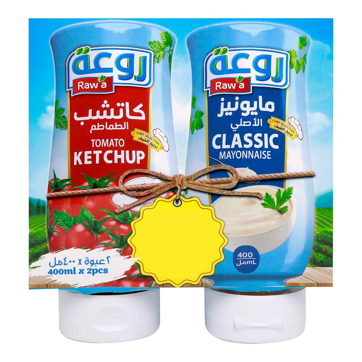 Raw'a Tomato Ketchup & Classic Mayonnaise 2X400ml