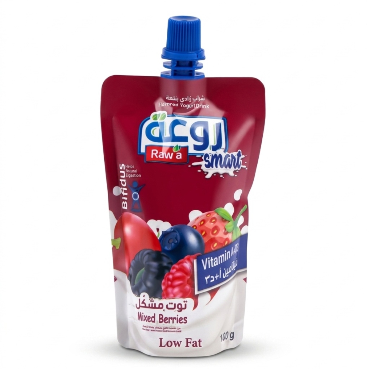 Raw'a Smart Flavored Yogurt Drink Mixed Berries Low Fat 100g