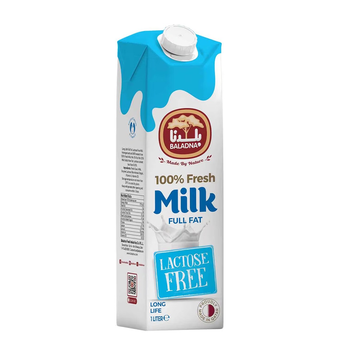 Baladna Long Life Milk Lactose Free 1L