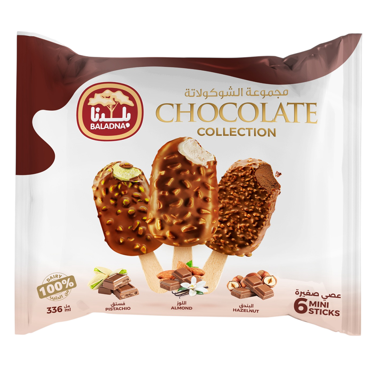 Baladna Chocolate Collection Mini Ice Cream Sticks 6x56ml