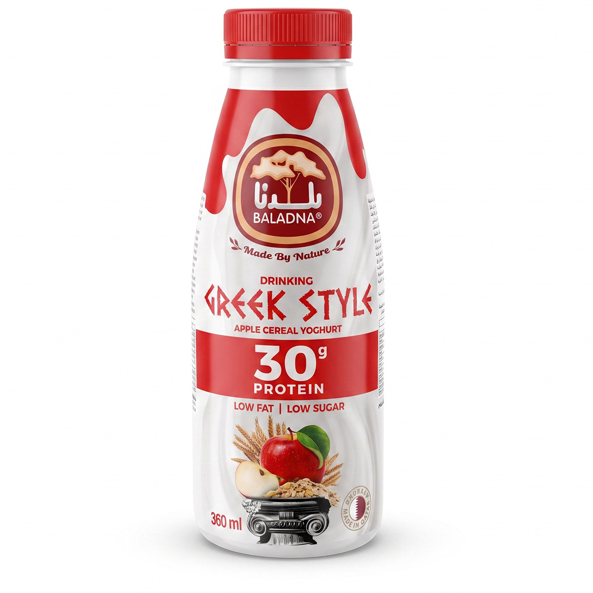 Baladna Greek Style Apple Cereal Yoghurt Drink 360ml