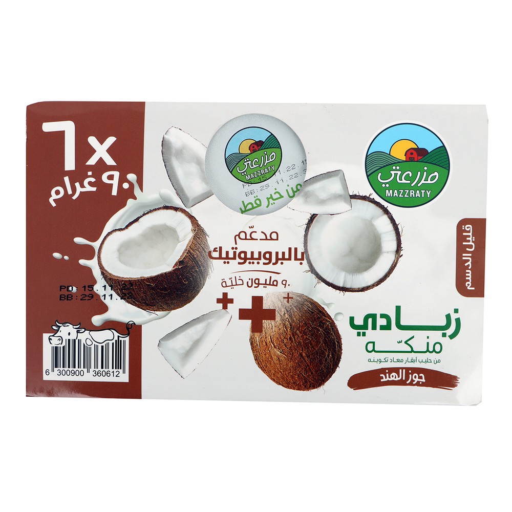 Mazzarty Low Fat Coconut Flavored Yoghurt 6x90g