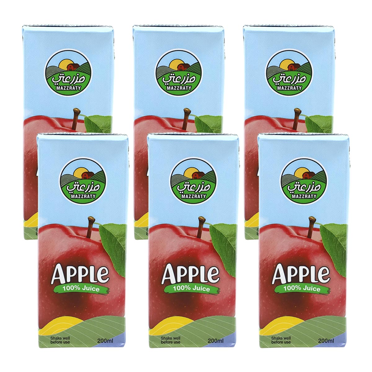 Mazraty Apple Juice 100% 6x200ml